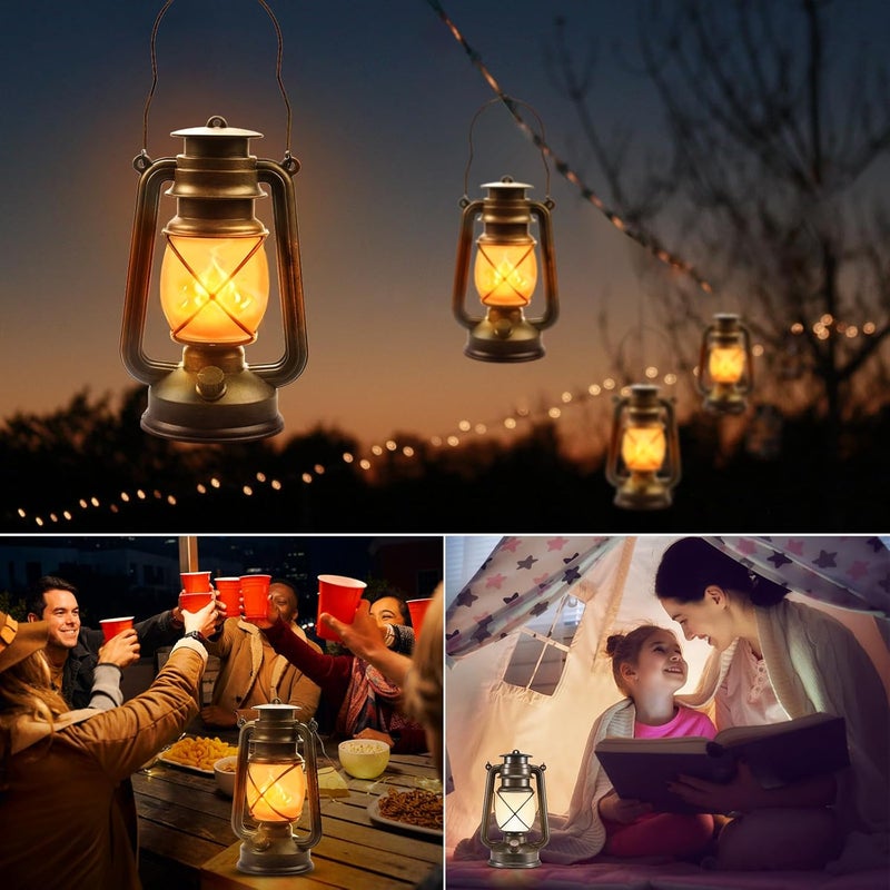 Marlrin Battery-Powered 2 Modes Lighting LED Vintage Lanterns Decorative Outdoor & Indoor, 2 Pack Bronze Lights with Dancing Flame, Waterproof Remote Control Retro Lanterns Decor for Room,Garden,Porch - Image 5